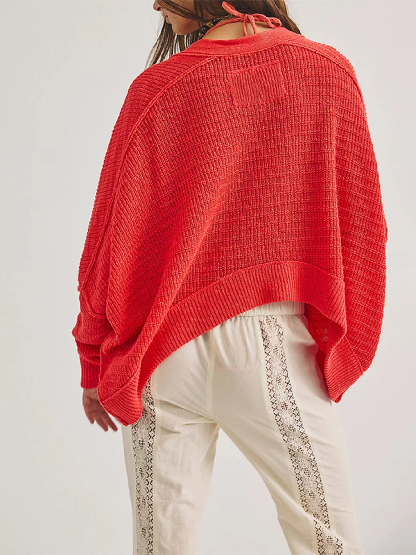 Trendsi Open-Front Long Sleeve Knit Cardigan -
