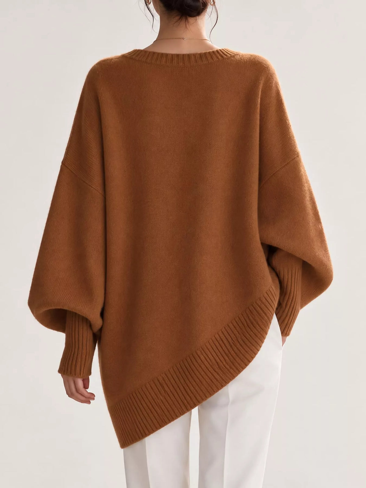 Batwing sweater, brown back