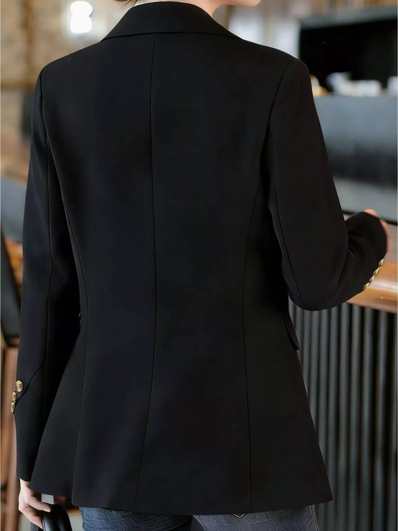 Trendsi Full Size One Button Lapel Collar Blazer Plus Size -