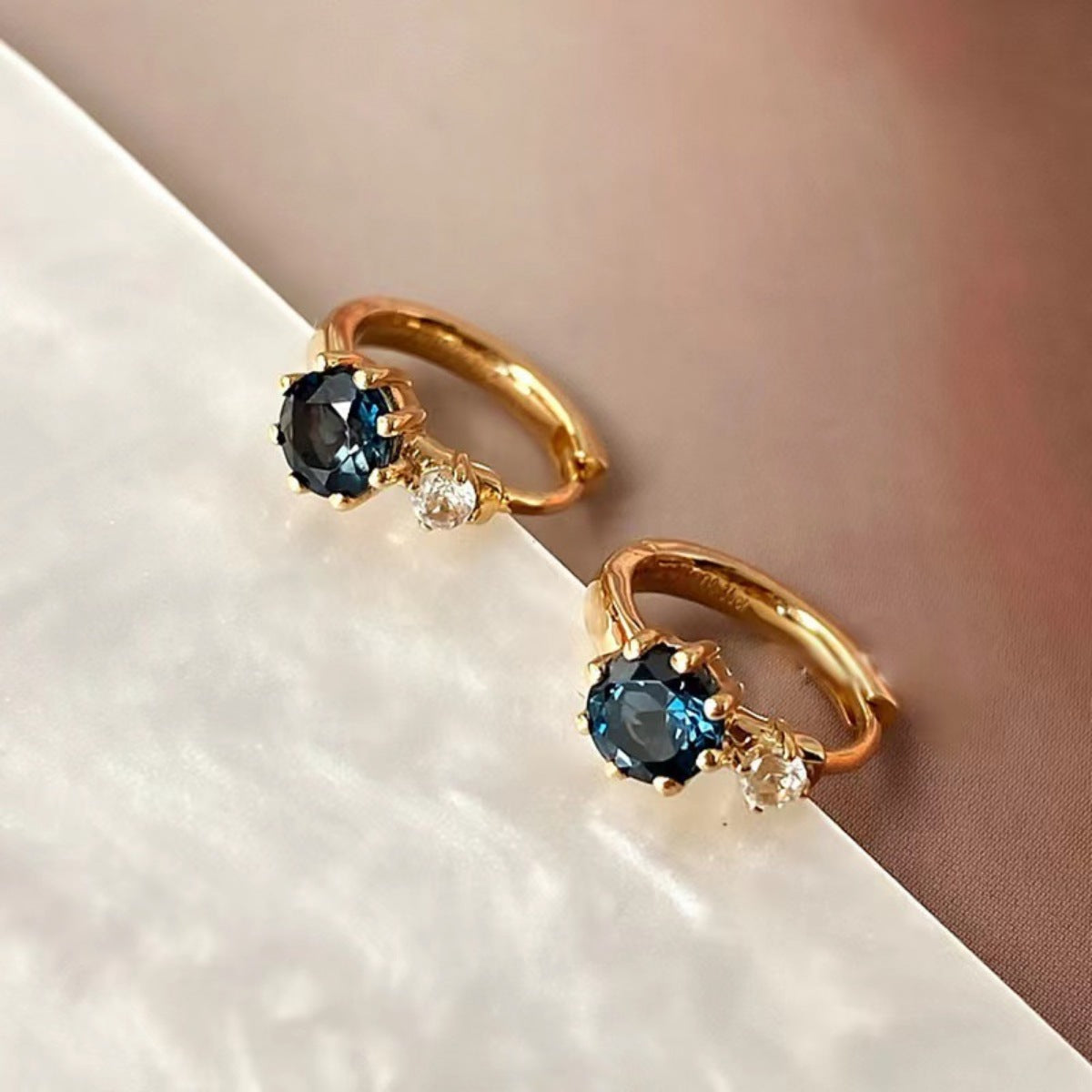 Trendsi 925 Sterling Silver Zircon Hoop Earrings -