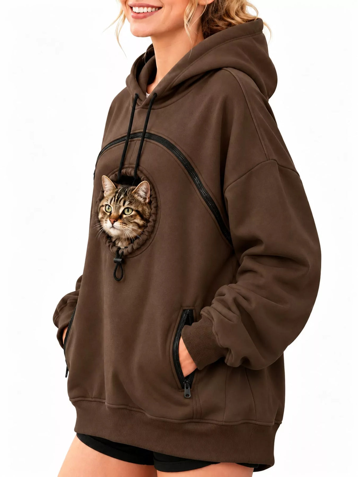 Coffee kangaroo pet pouch hoodie