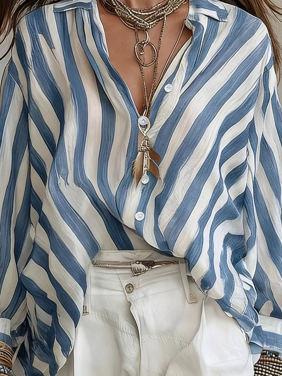 Trendsi Striped Loose Fit Shirt -