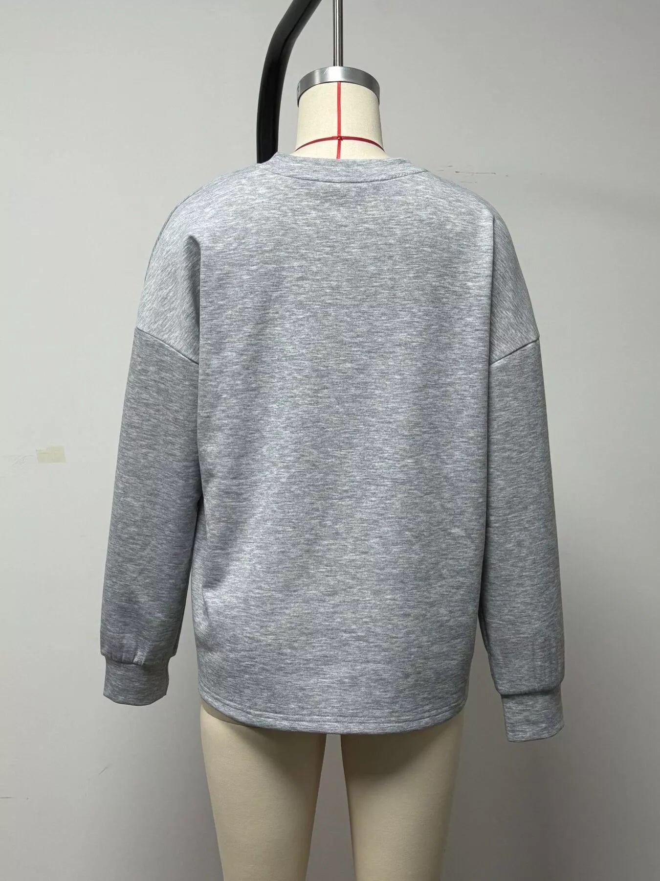 Trendsi Quarter-Zip Dropped Shoulder Sweatshirt -