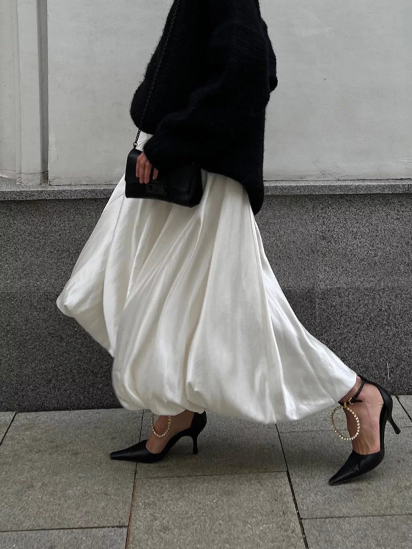 Trendsi Flowy Satin Maxi Skirt -