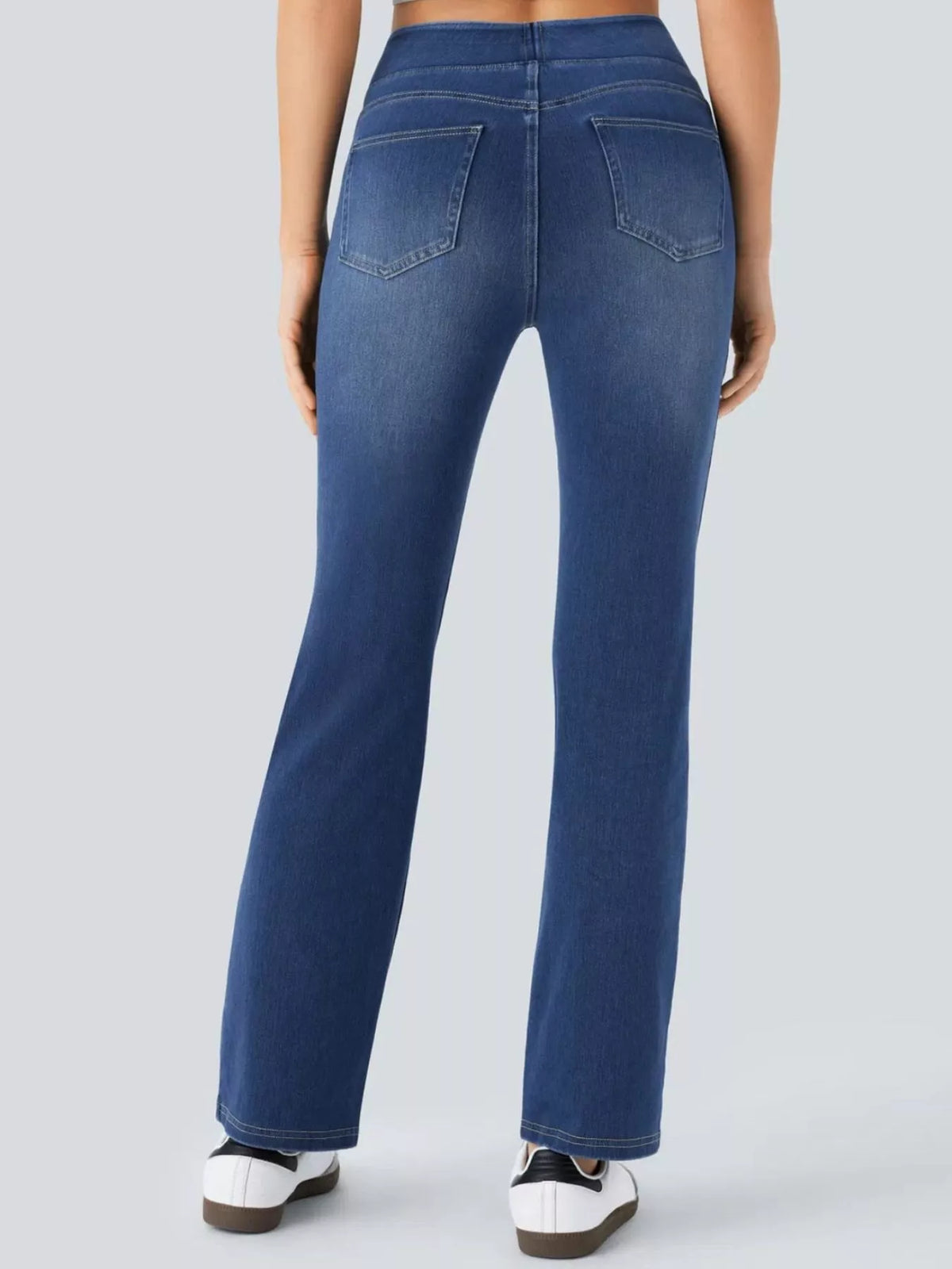 High-Waisted Flared Jeans — back view