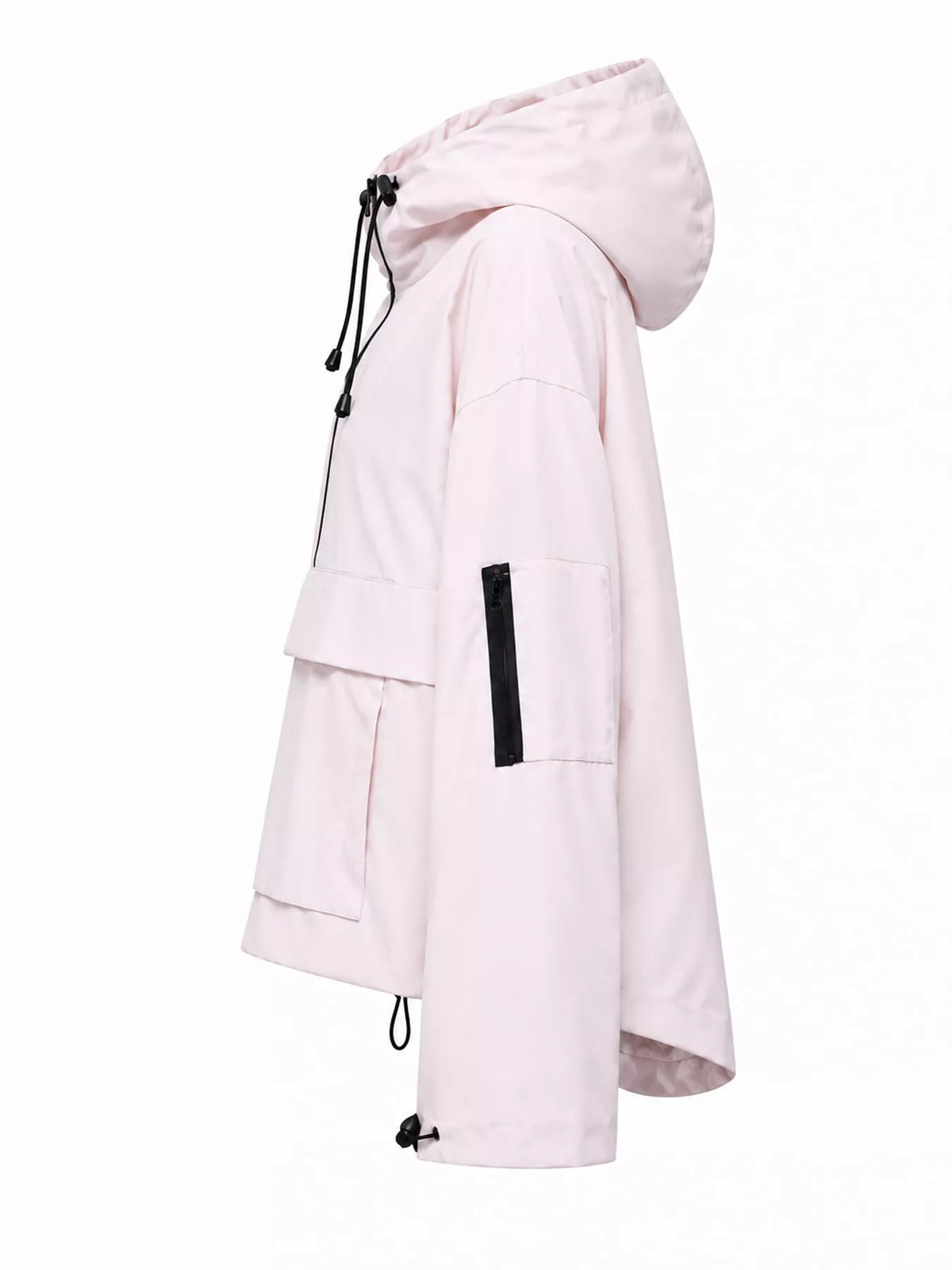 Half-Zip Hooded Anorak Jacket — side view