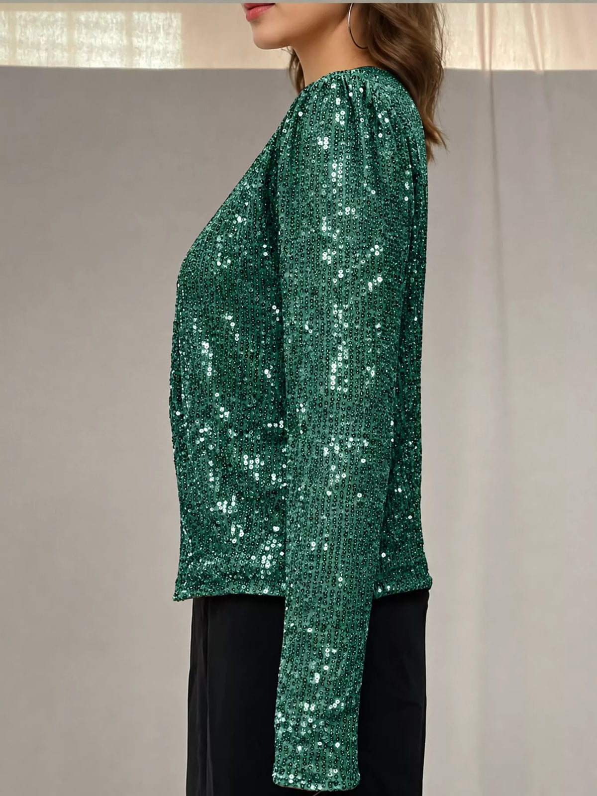 Sequin Long Sleeve Jacket — side view