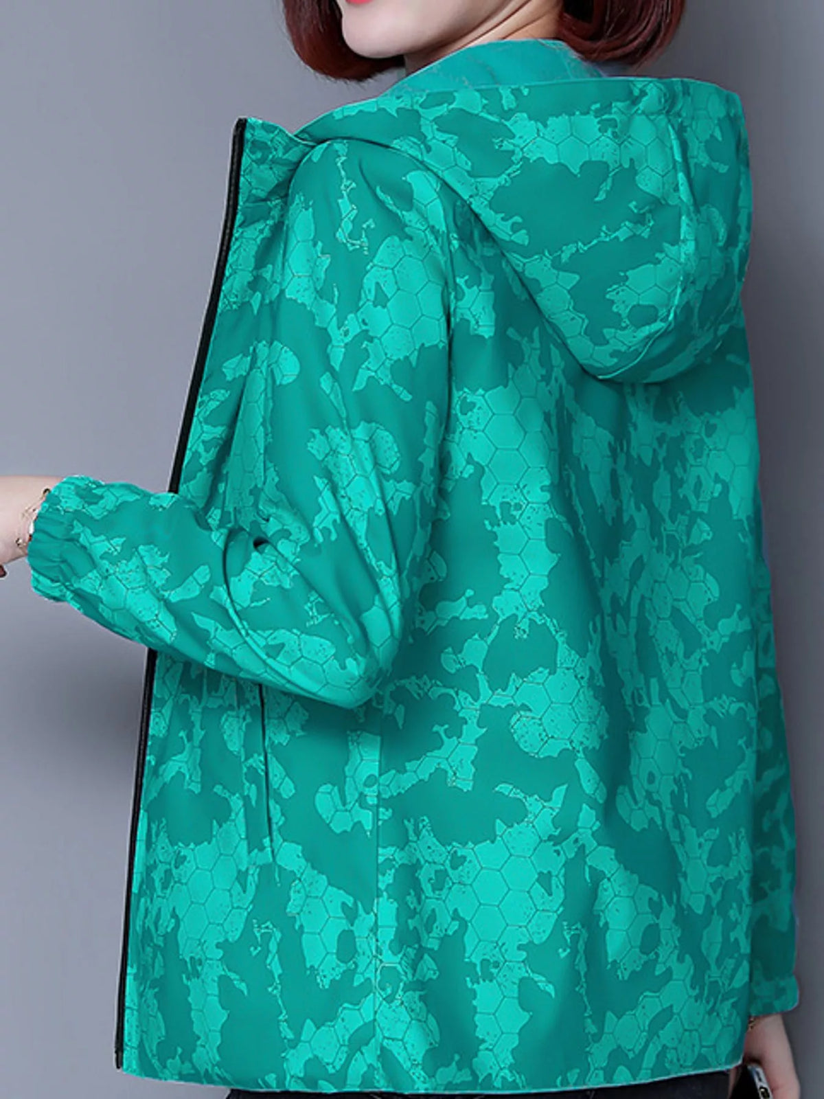 Zip-Up Hooded Jacket — back view