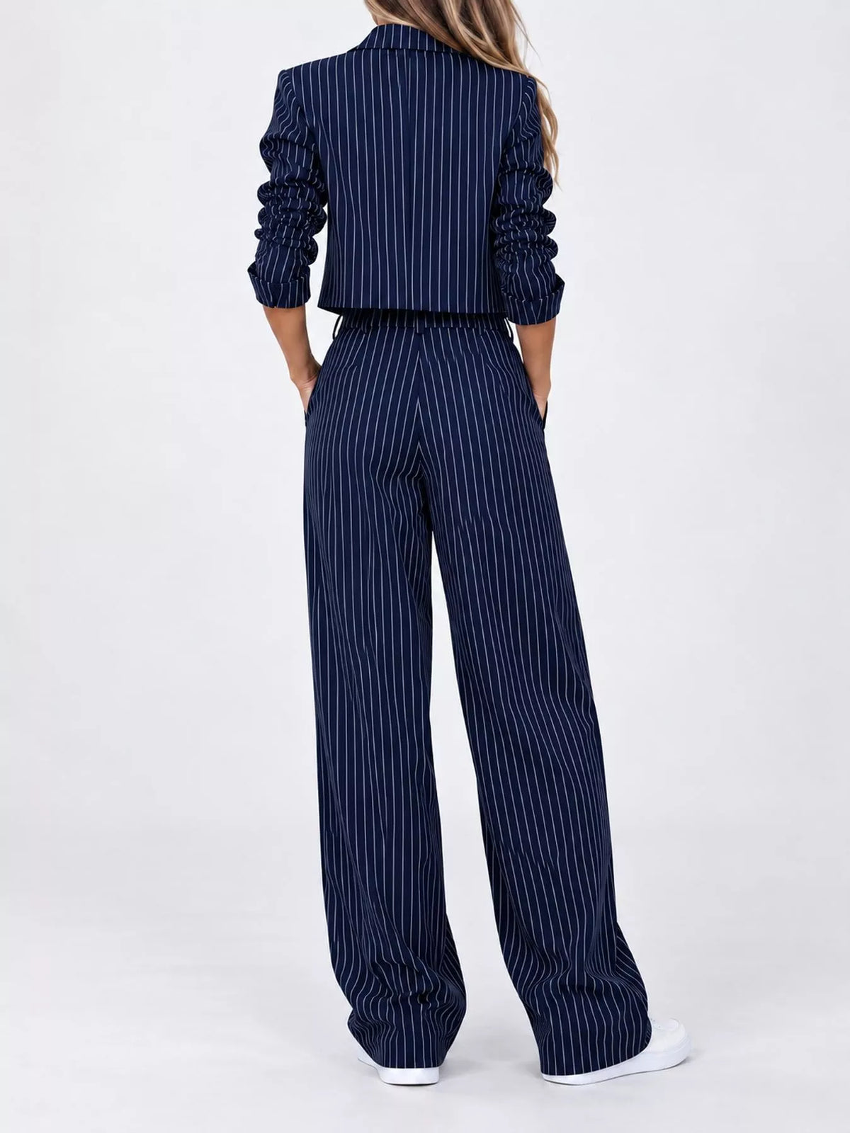 and Wide-Leg Pants Two-Piece Set — back view
