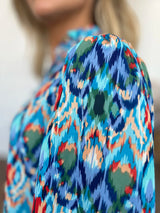 Trendsi Double Take Full Size Printed Balloon Sleeve Blouse - Shirts