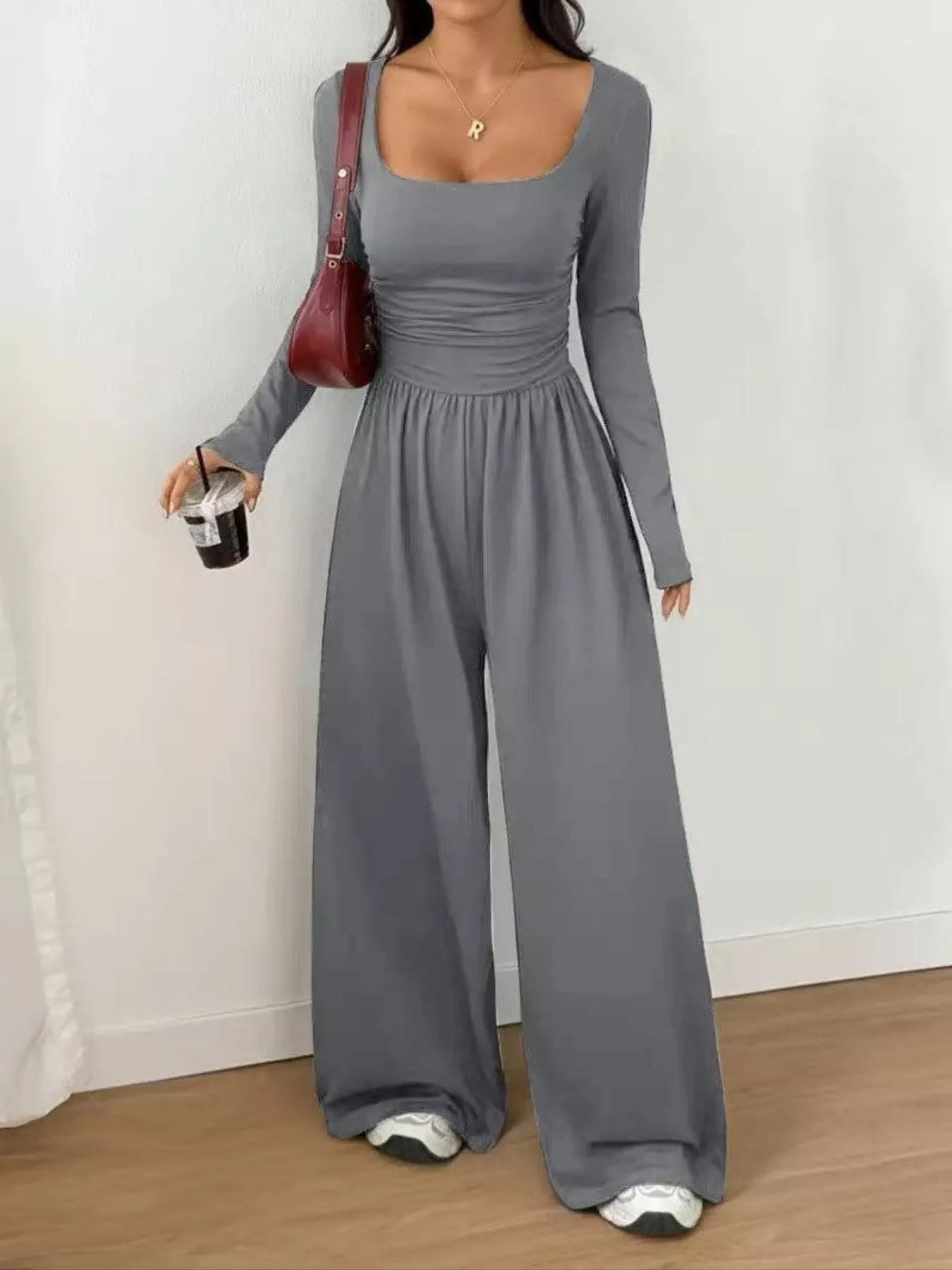 Trendsi Scoop Neck Wide Leg Jumpsuit -