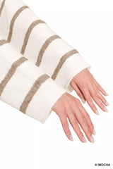 Trendsi Zenana Wool Blend Striped Sweater - Shirts