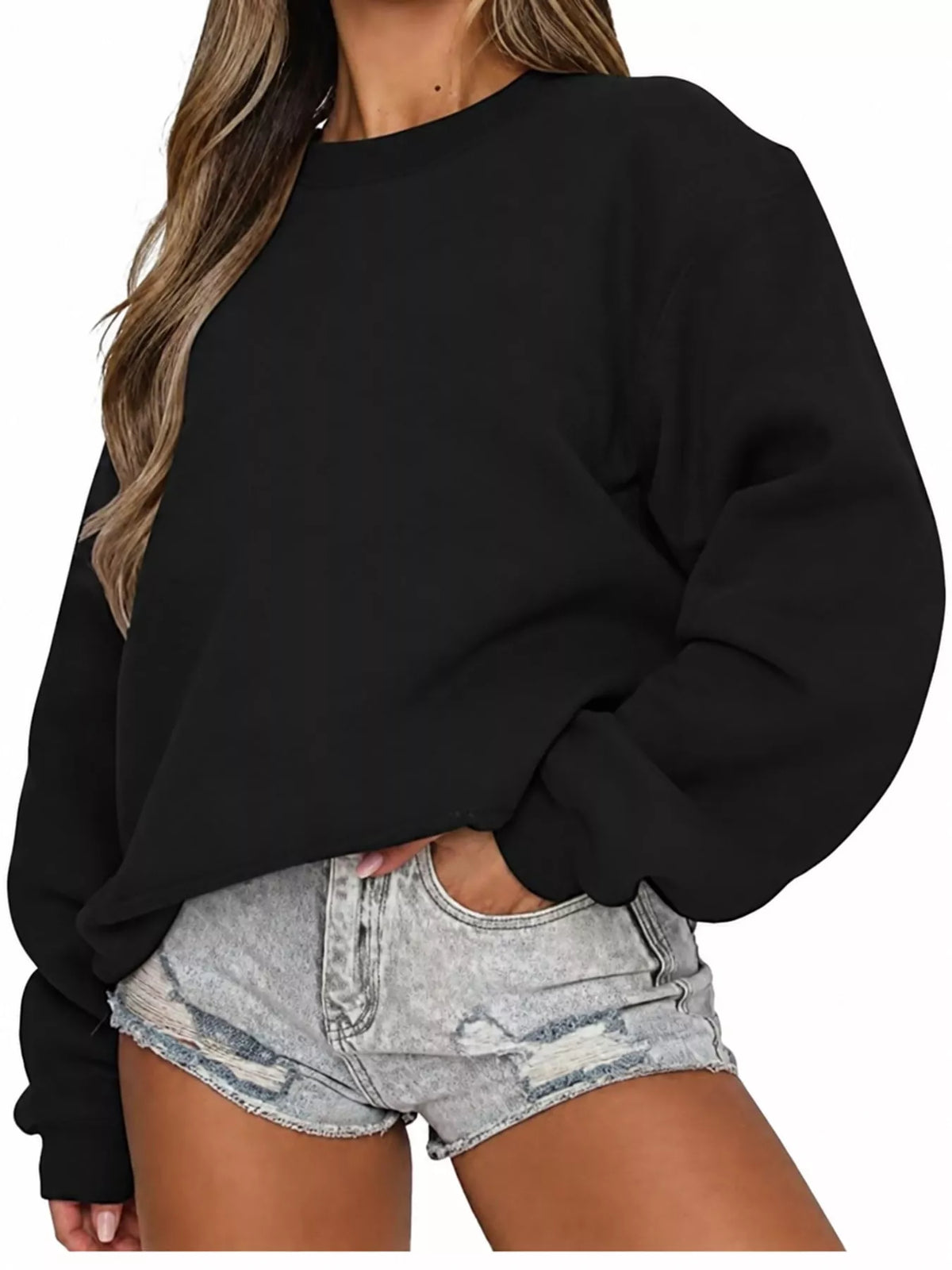 Pullover sweatshirt, black front