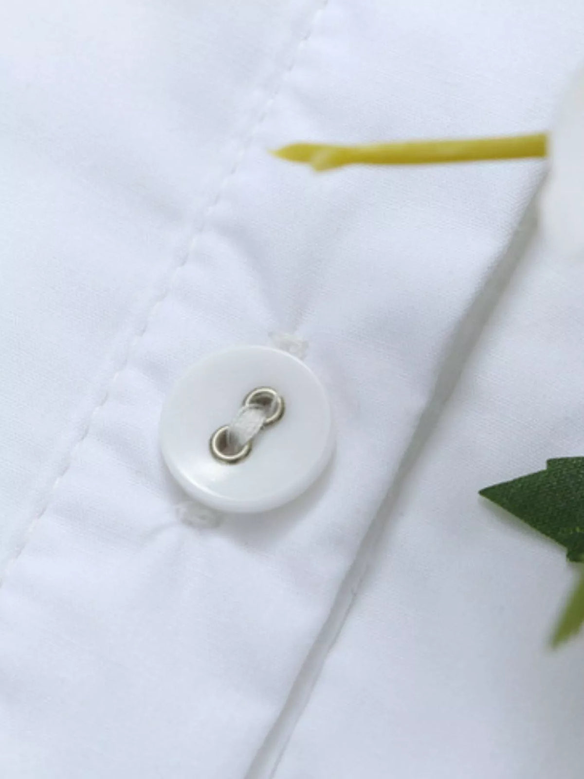 Ruffle-Neck Longline Blouse with Elastic Waist, detail view in white