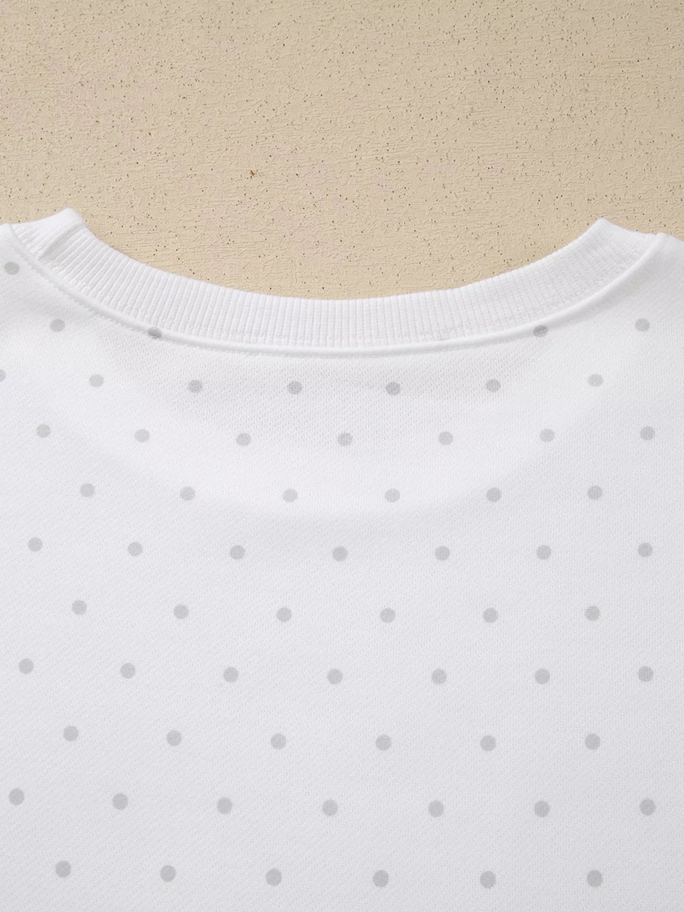 Trendsi Polka Dot Long Sleeve Sweatshirt and Shorts Set -