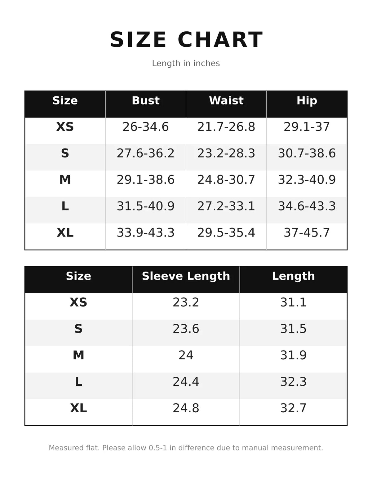 Size chart for women's long sleeve ruched bodycon mini dress