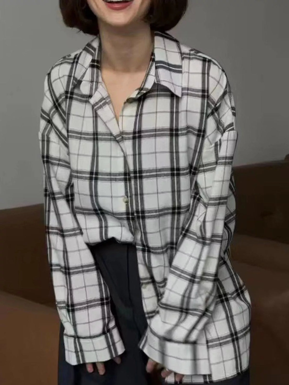 Black And White Plaid plaid button up shirt