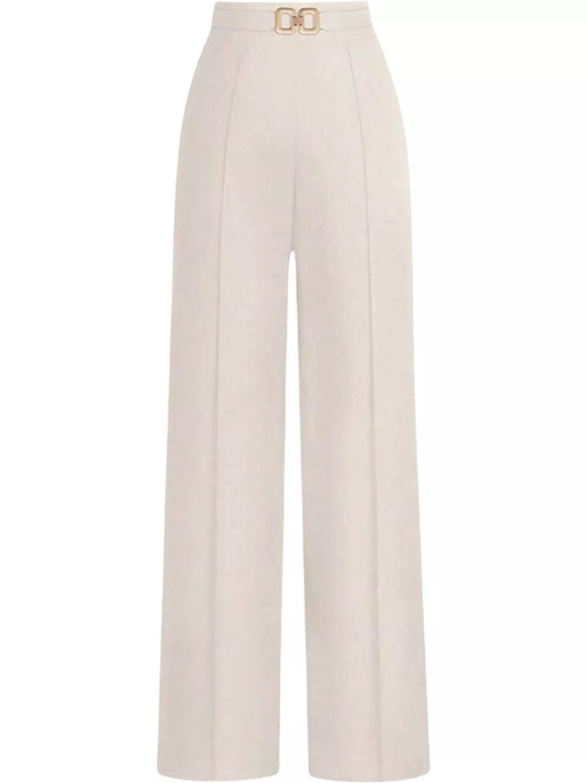 Wide-leg pants, cream front