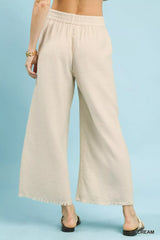 Trendsi Umgee Frayed Hem Wide Leg Pants -