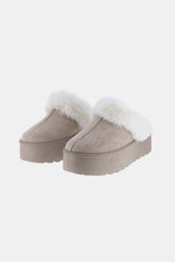 Trendsi Weeboo Thick Bottom Fur Trim Snow Slippers -