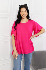 Trendsi Yelete Full Size More Than Words Flutter Sleeve Top -