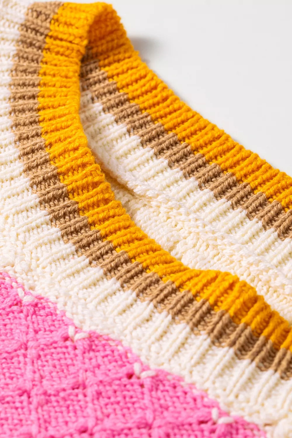 Trendsi Stripe Striped Colorblock Texture Drop Shoulder Sweater -