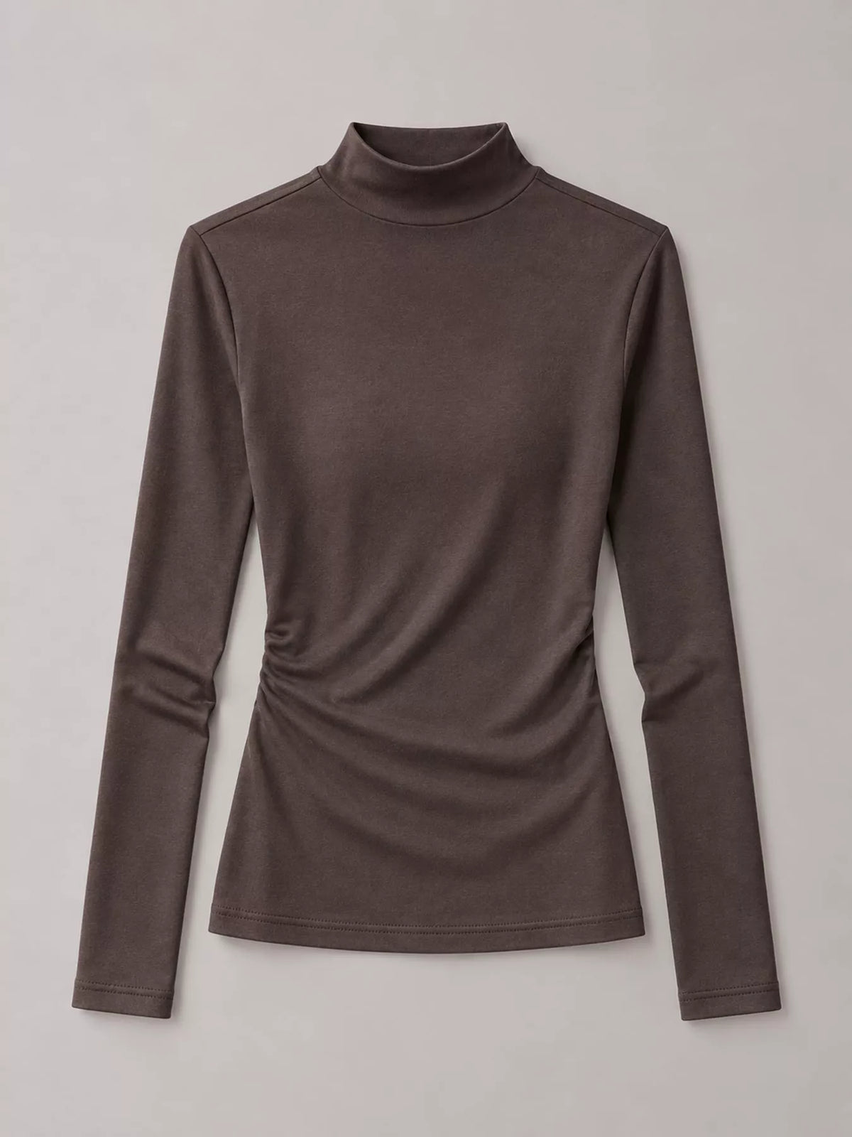 Slim-Fit Mock Neck Long Sleeve T-Shirt — garment front