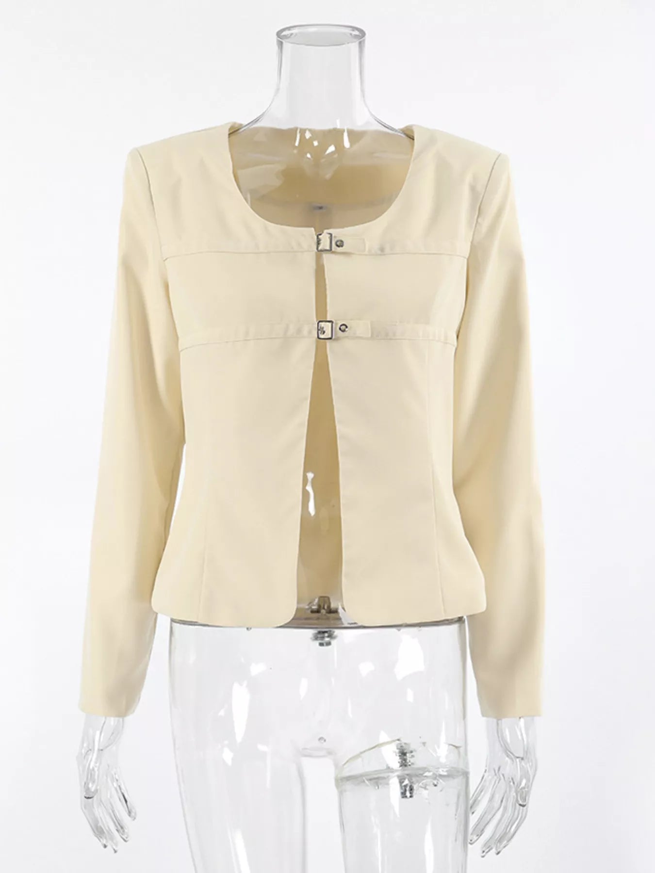 Trendsi Buckle-Front Cropped Jacket -