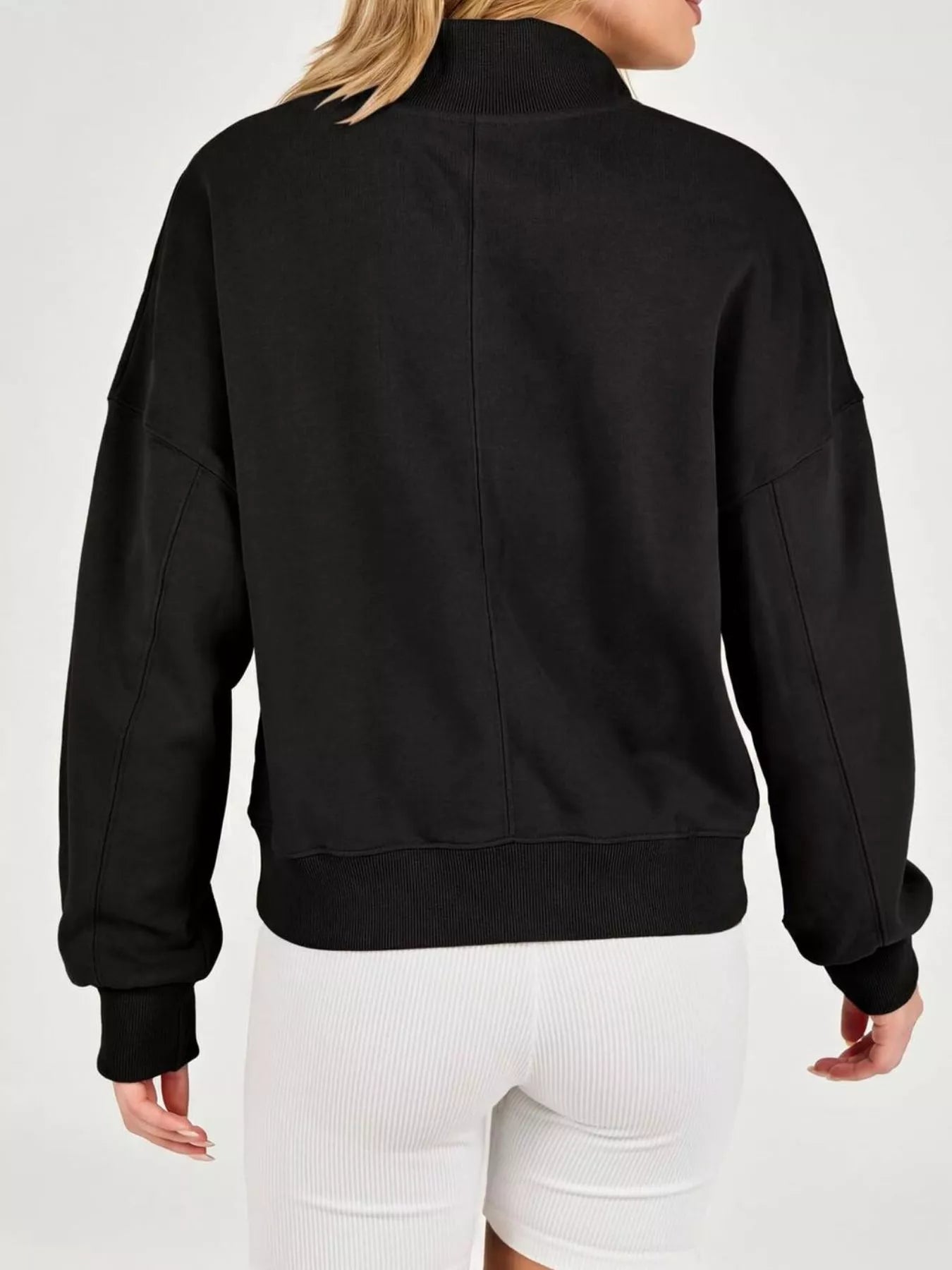 Trendsi Half Snap Dropped Shoulder Sweatshirt -