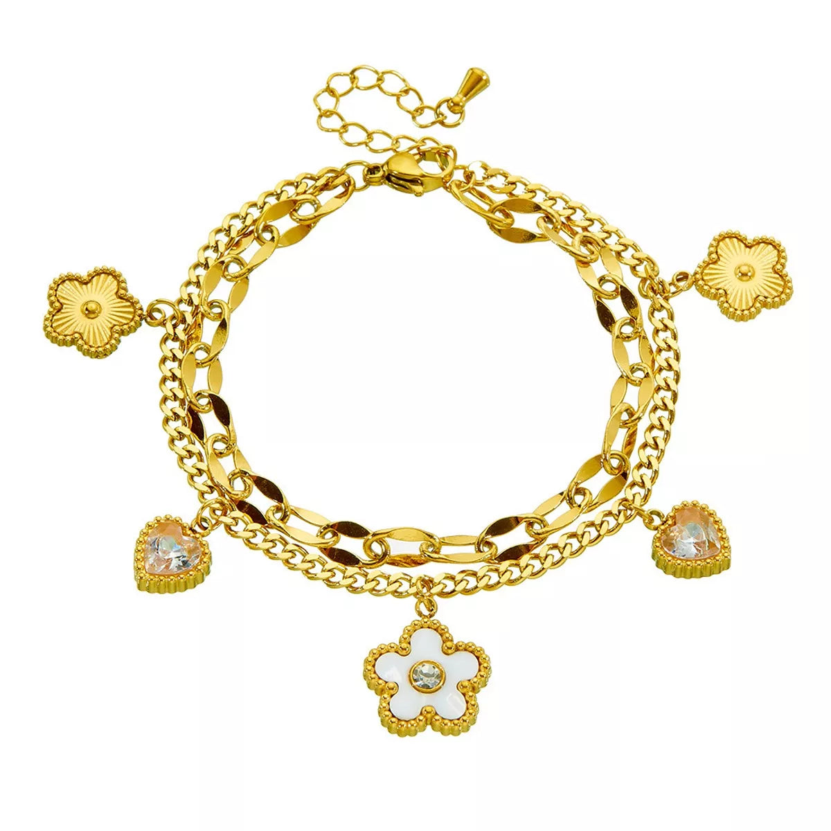 Double Layered Charm Bracelet, product view