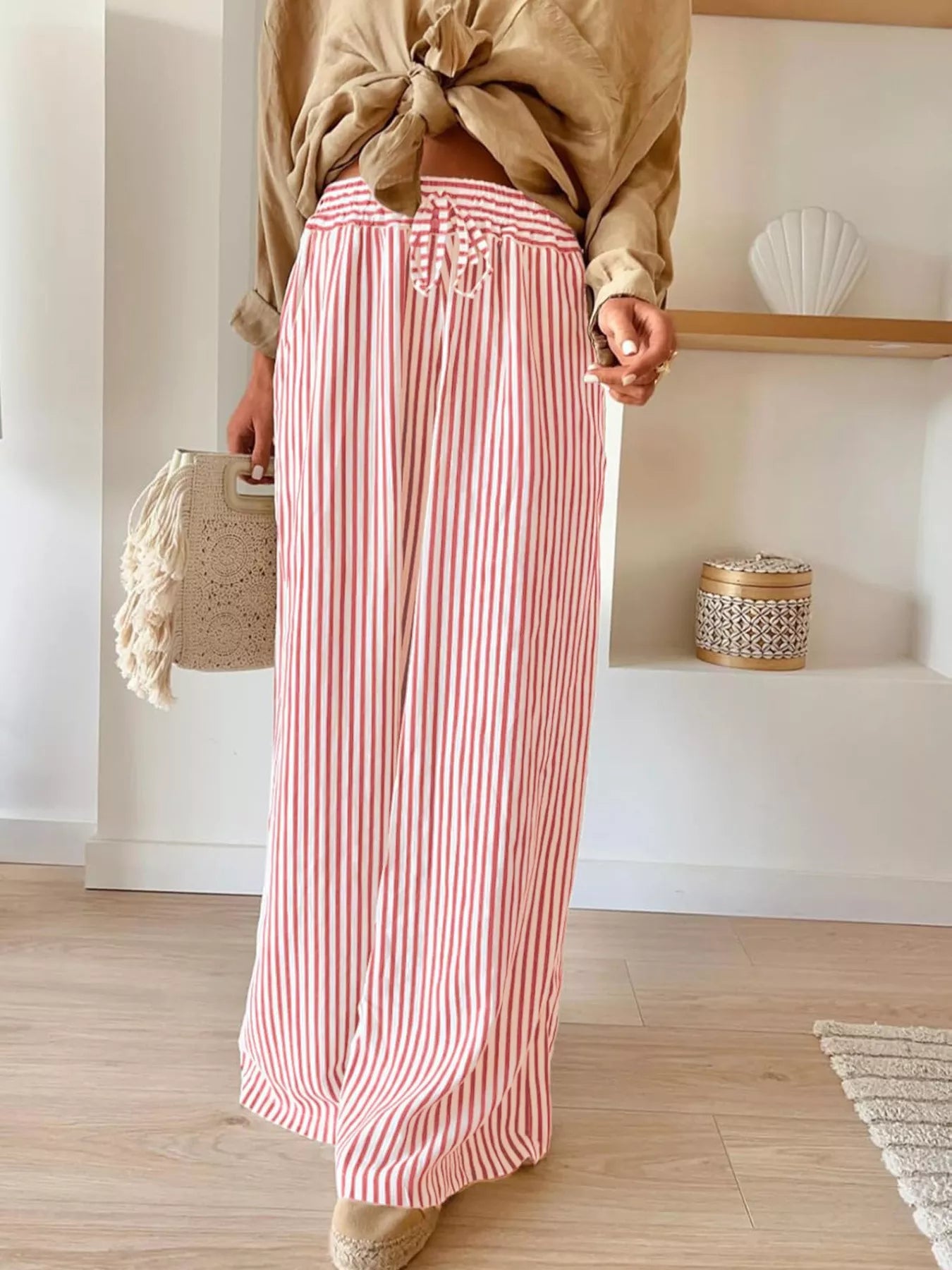 Trendsi Striped Wide-Leg Pants -
