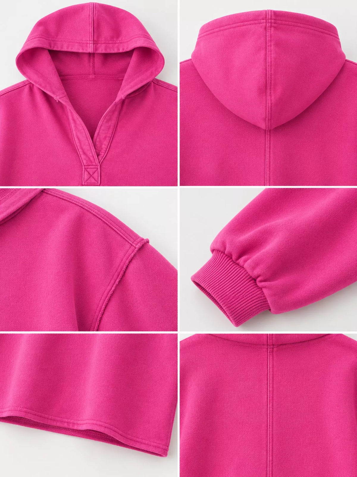 Cropped hoodie, pink detail collage