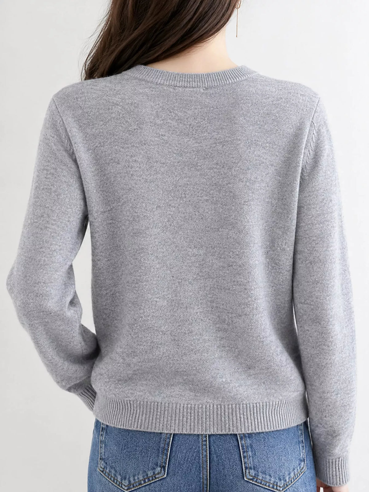 Button-down cardigan, gray back