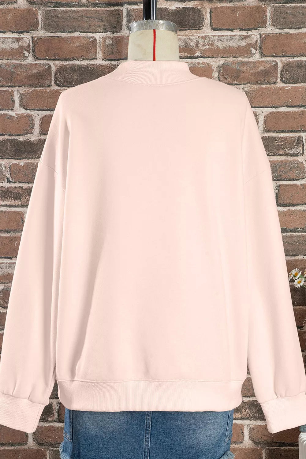 Western cowboy rodeo-print mock-neck sweatshirt