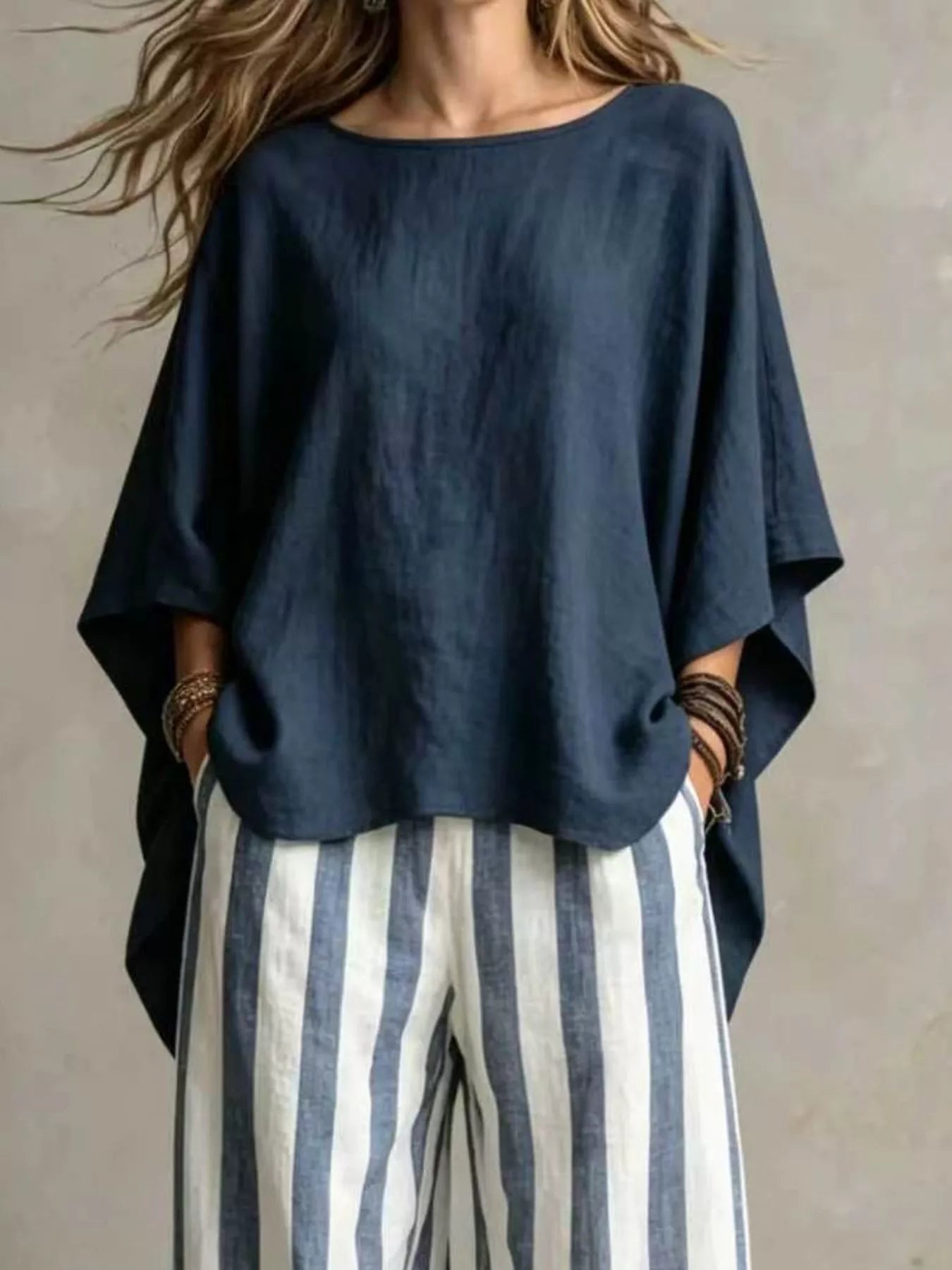 Trendsi Full Size Solid Color Top and Pants Set Plus Size -