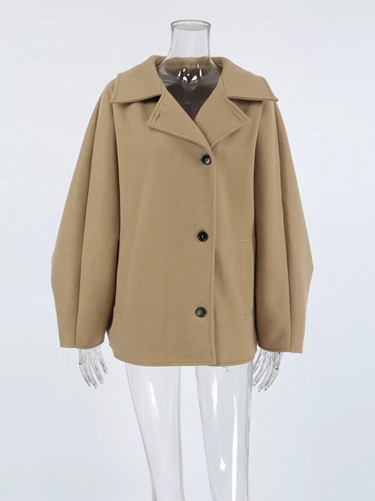 Trendsi Button Up Long Sleeve Coat -