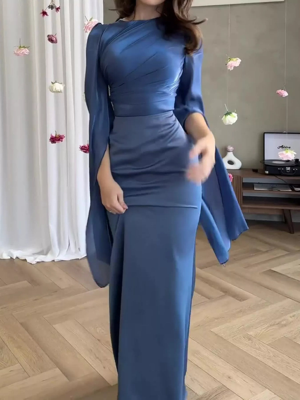Round Neck Maxi Dress — front view