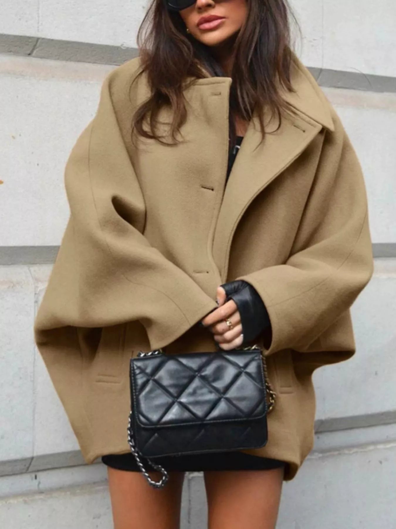 Trendsi Button Up Long Sleeve Coat -