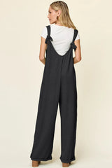 Trendsi Double Take Full Size Texture Sleeveless Wide Leg Jumpsuit -