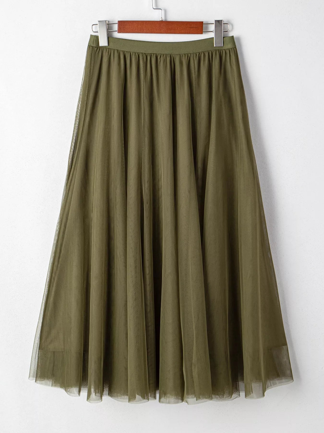 Trendsi Tulle A-Line Midi Skirt -