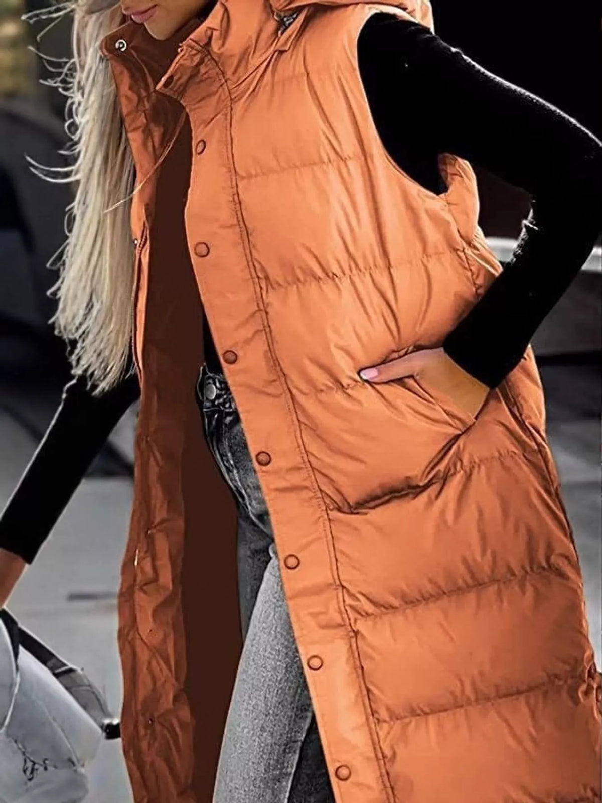 Orange red sleeveless vest