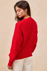 Trendsi BiBi Christmas Wreath Merry Letter Knit Top -