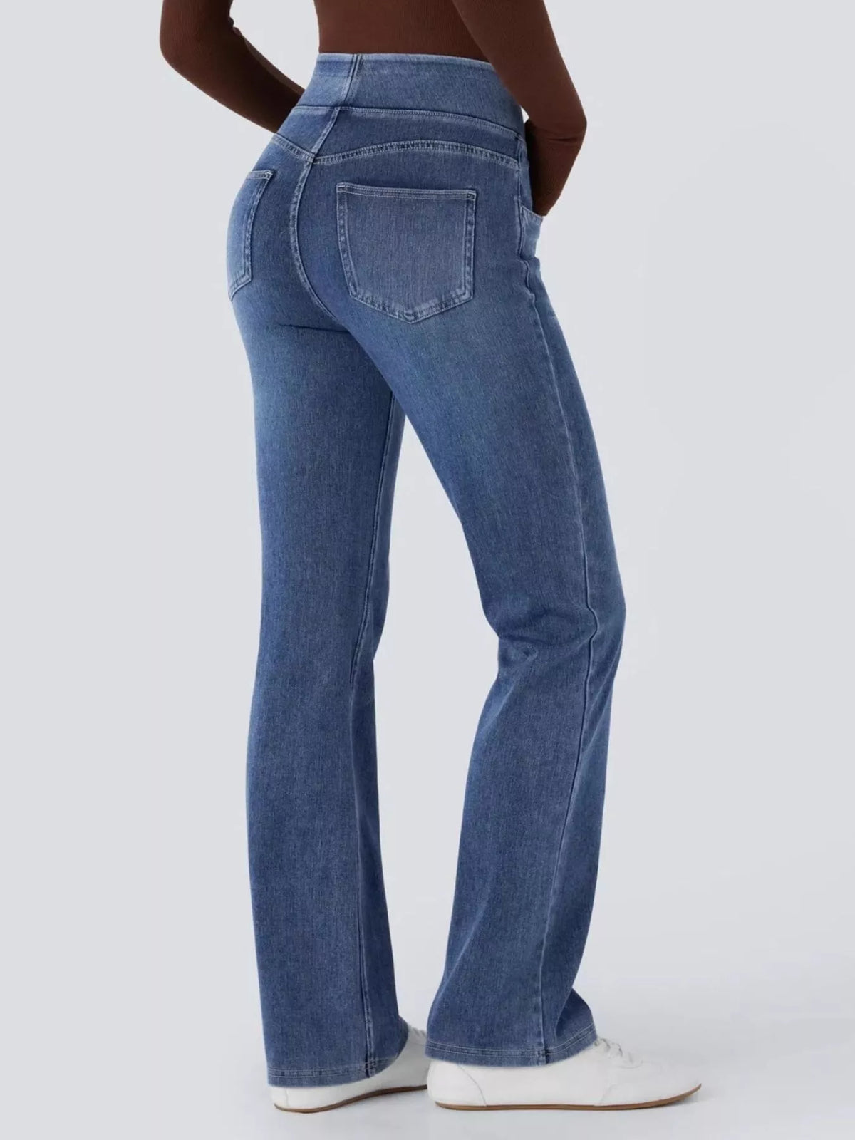 High-Waisted Flared Jeans — side view
