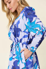 Trendsi Double Take Full Size Floral Long Sleeve Romper with Pockets - One-Pieces