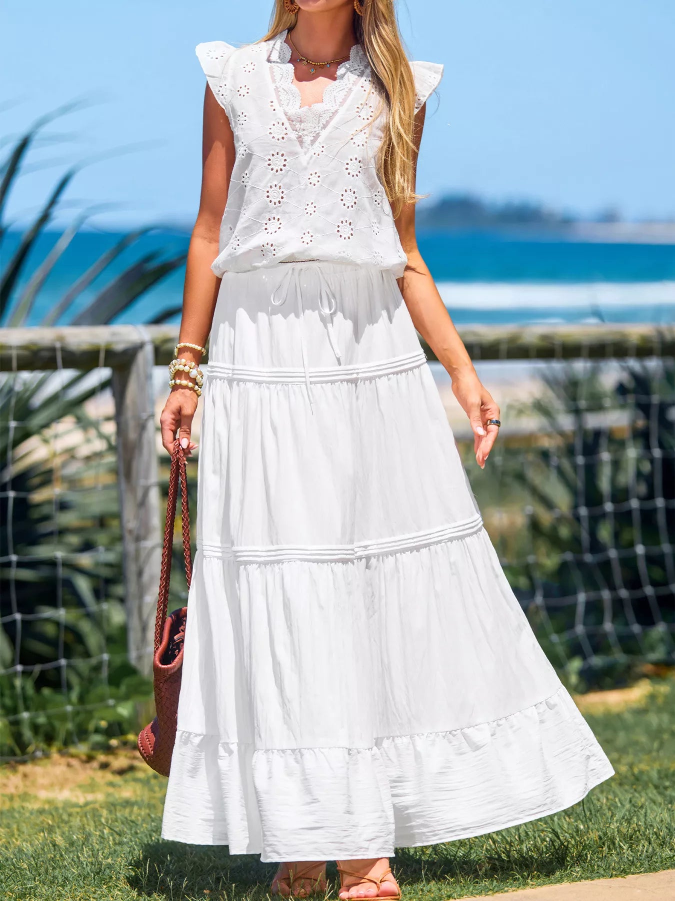 Trendsi Flowy Tiered Maxi Skirt -