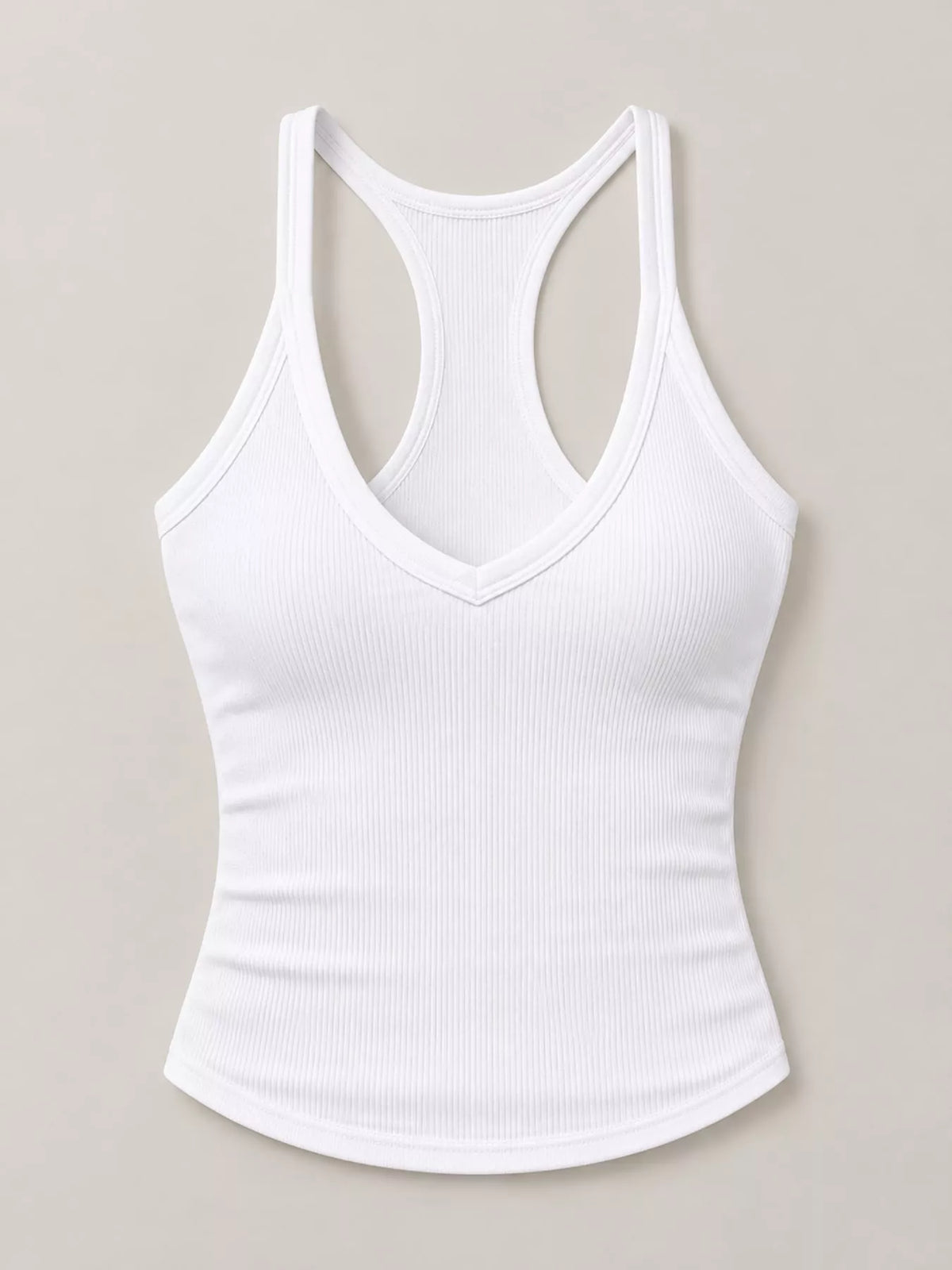 Ribbed Racerback Tank Top — garment front