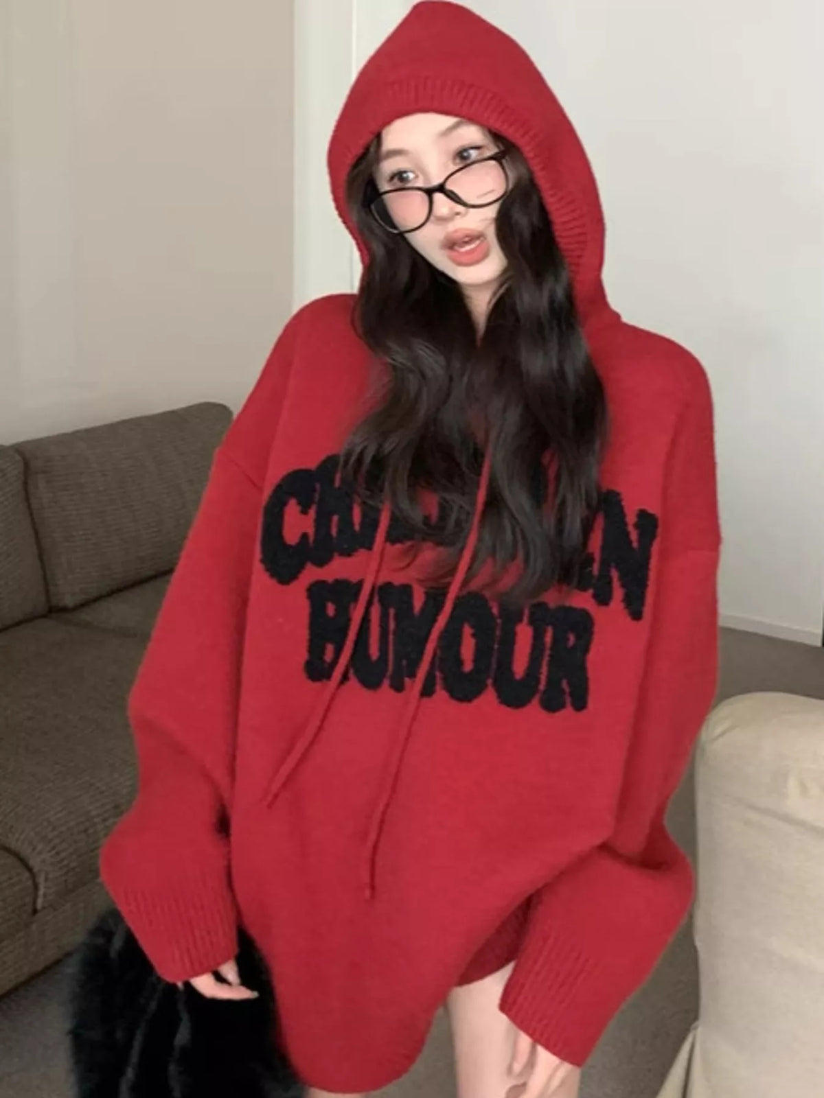 Graphic long-sleeve sweater