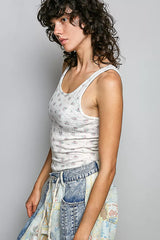 Trendsi POL All Over Floral Ribbed Tank -
