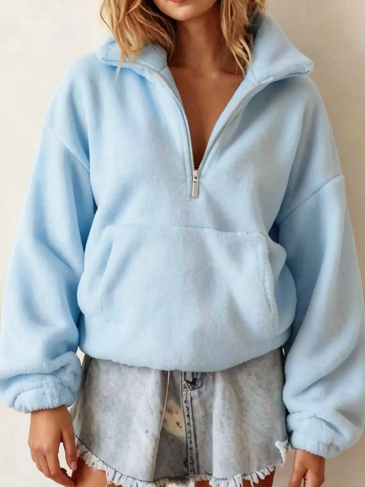 Half-Zip Fleece Sweatshirt — front view