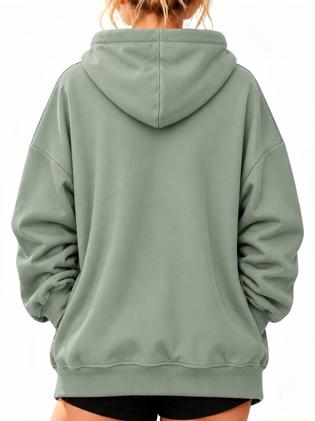 Mint Green kangaroo pet pouch hoodie, back view